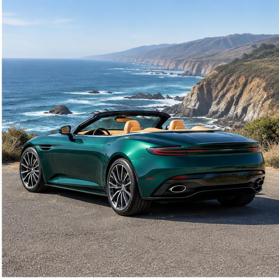 DB12 Volante rear three-quarter view
