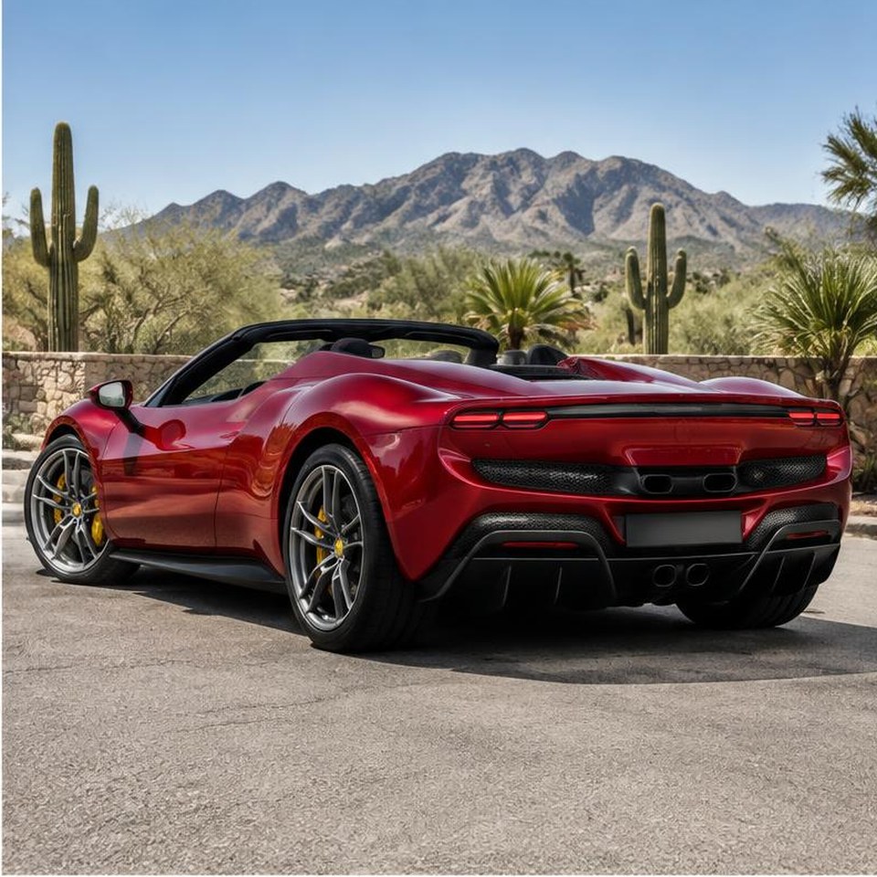 296 GTS rear three-quarter view