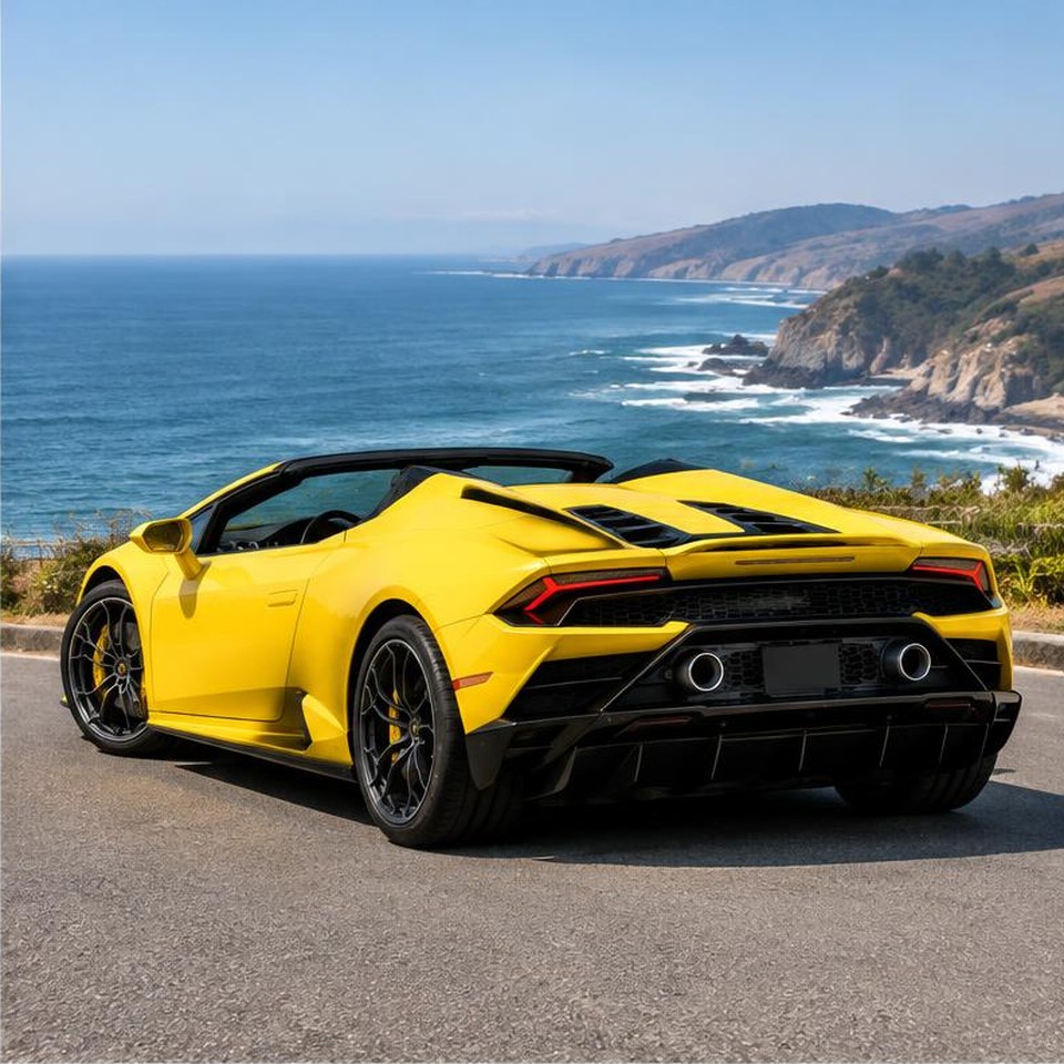 Huracan EVO Spyder rear three-quarter view